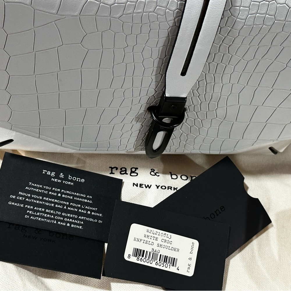 Rag & Bone Croc Embossed Enfield Shoulder Bag - image 1